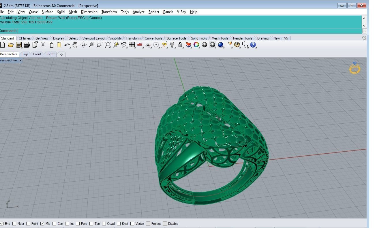 Carving ring 3D print model_3