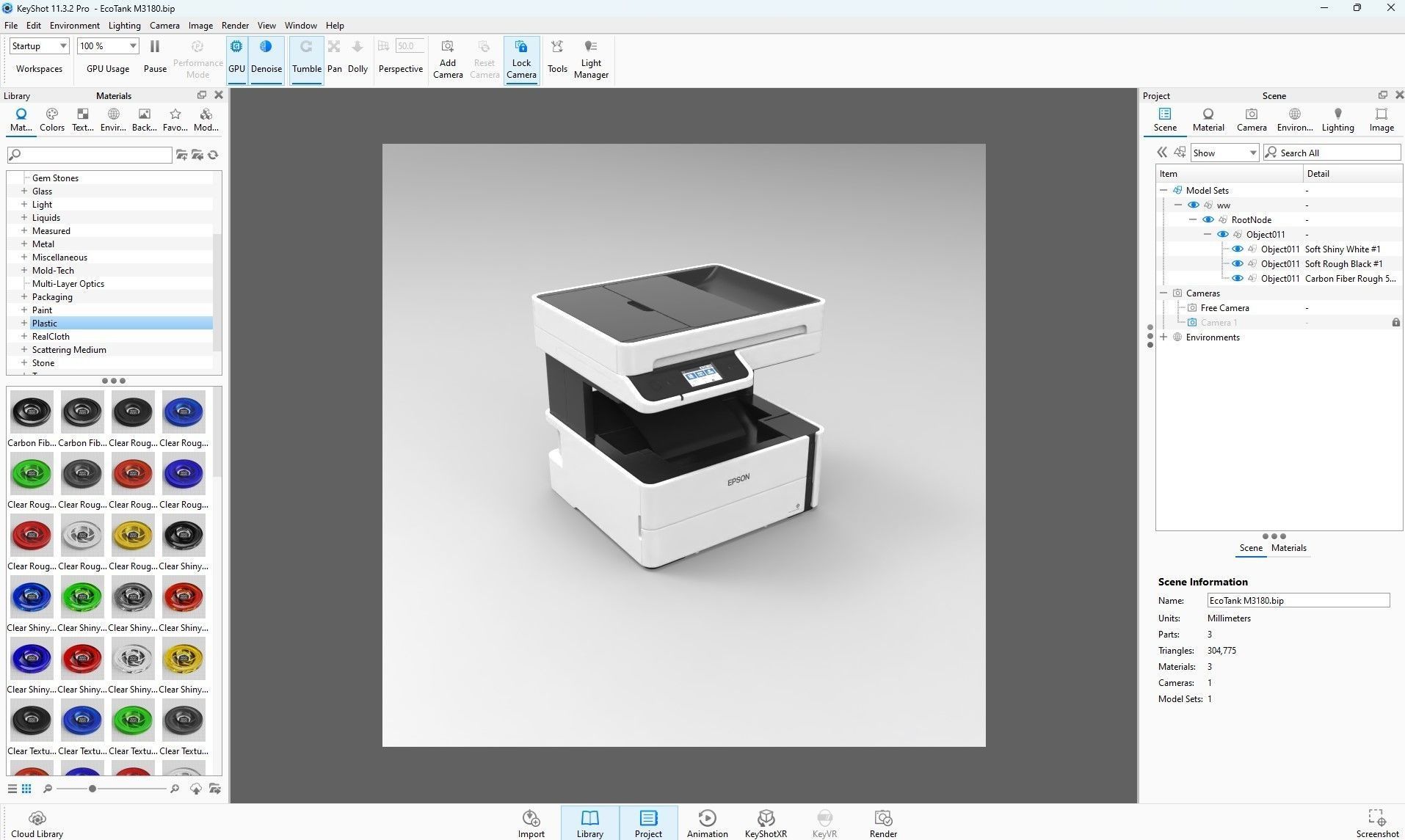 Epson EcoTank M3180 printer Low-poly 3D model_15
