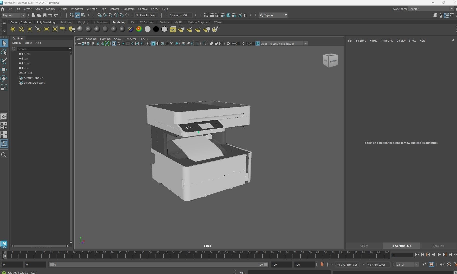 Epson EcoTank M3180 printer Low-poly 3D model_17