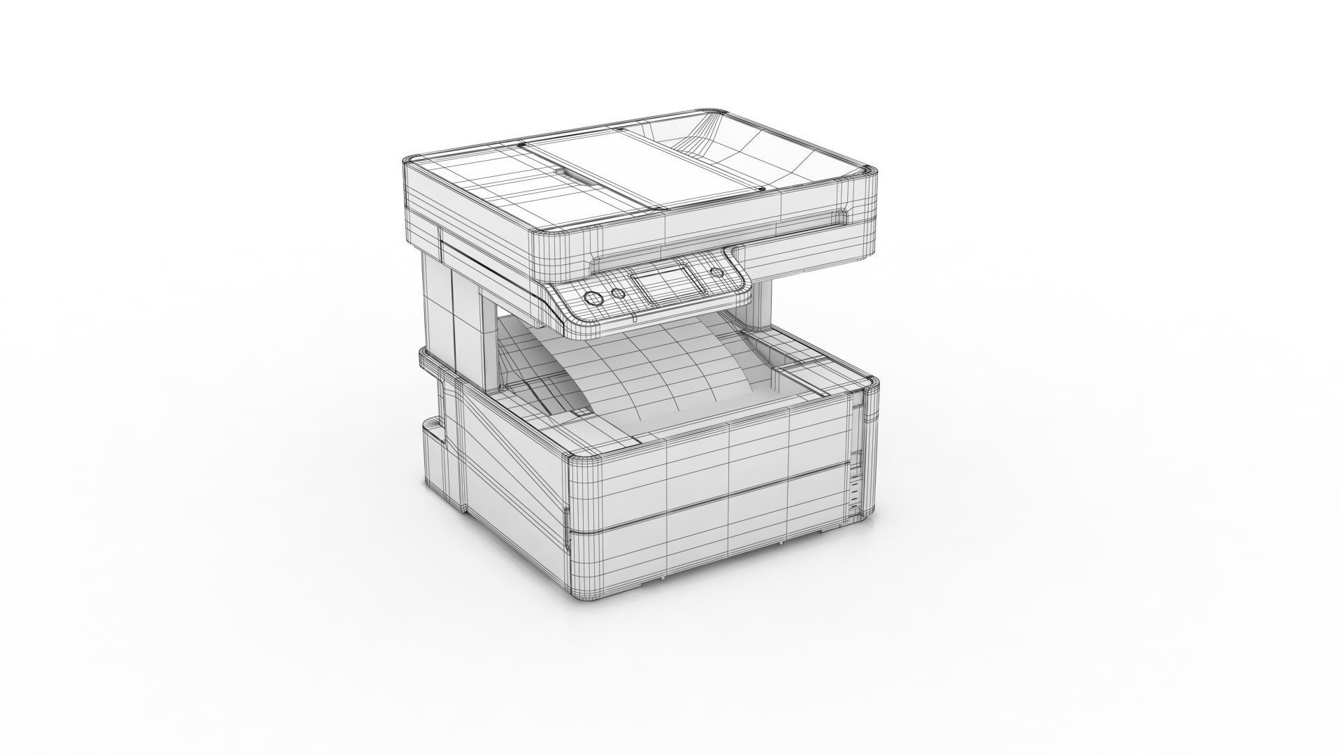 Epson EcoTank M3180 printer Low-poly 3D model_7
