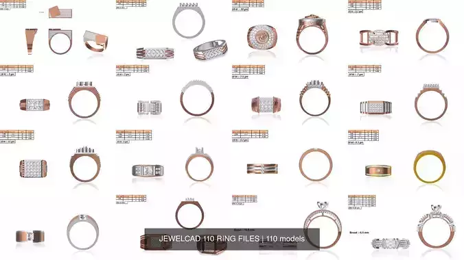JEWELCAD 550 RING FILES 3D Model Collection
