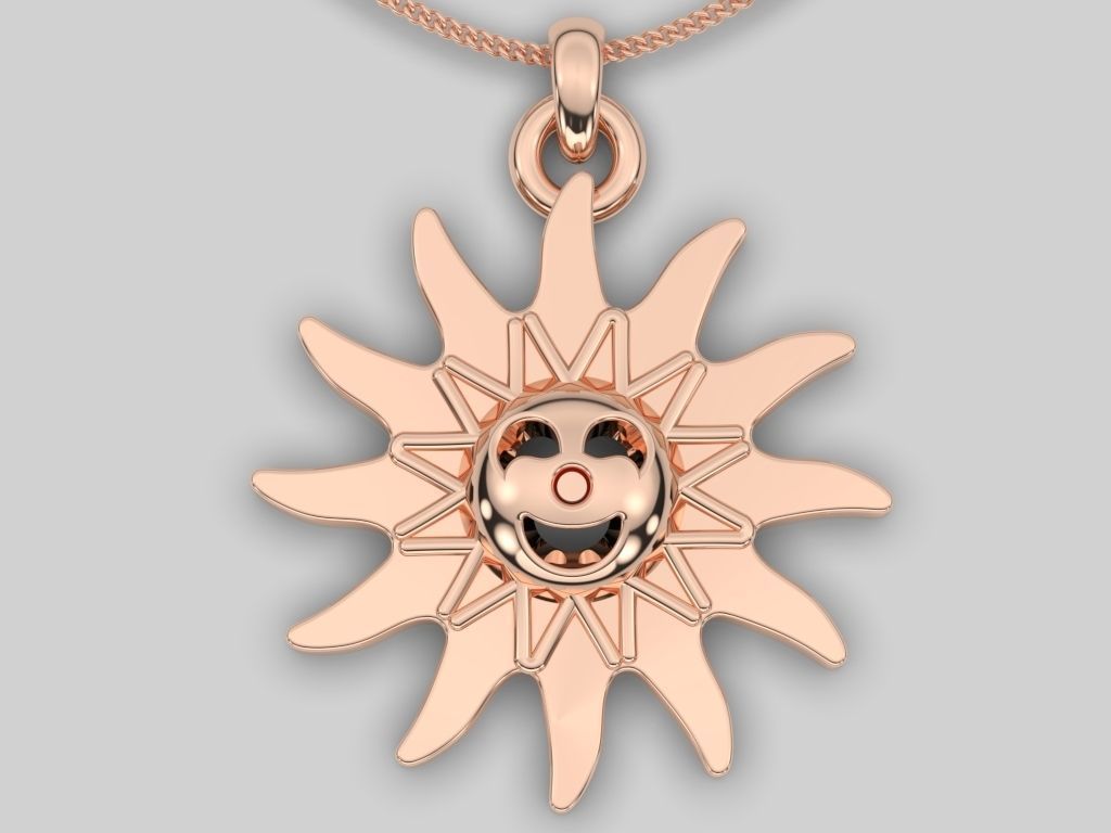 sun pendant star pendant gold silver print 3D print model_2