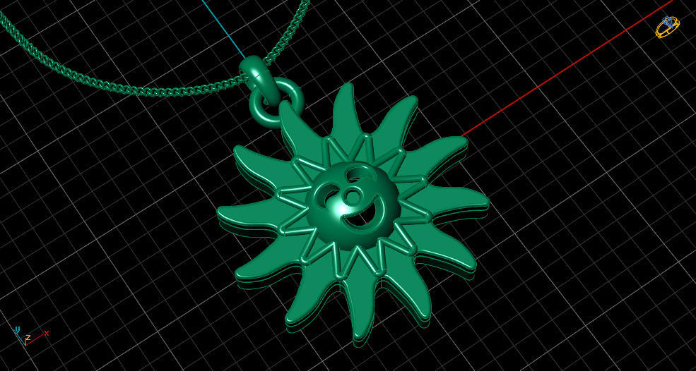 sun pendant star pendant gold silver print 3D print model_7