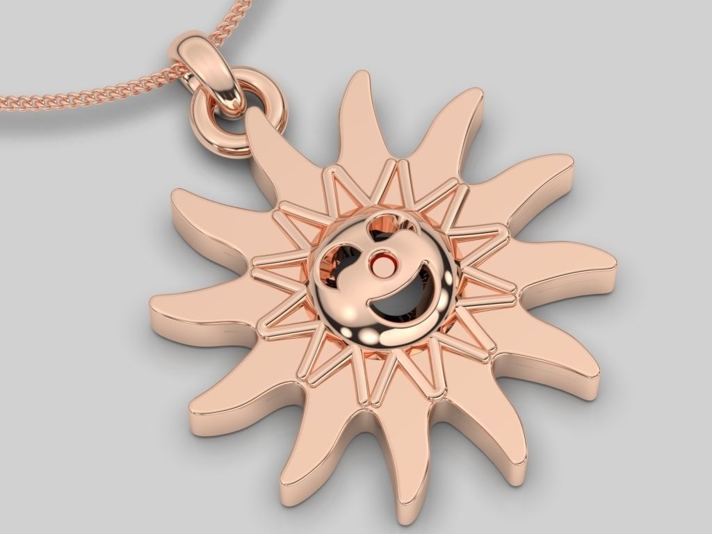 sun pendant star pendant gold silver print 3D print model_3