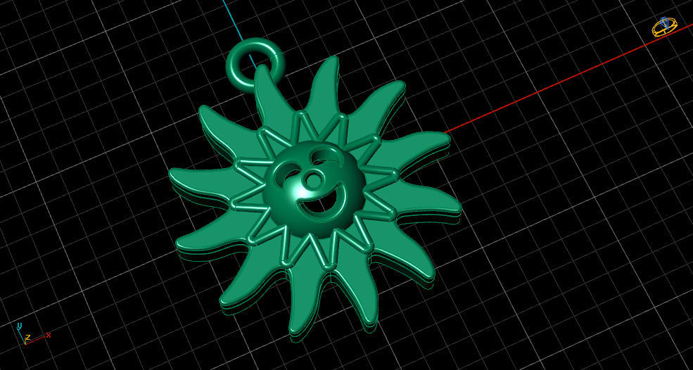 sun pendant star pendant gold silver print 3D print model_4