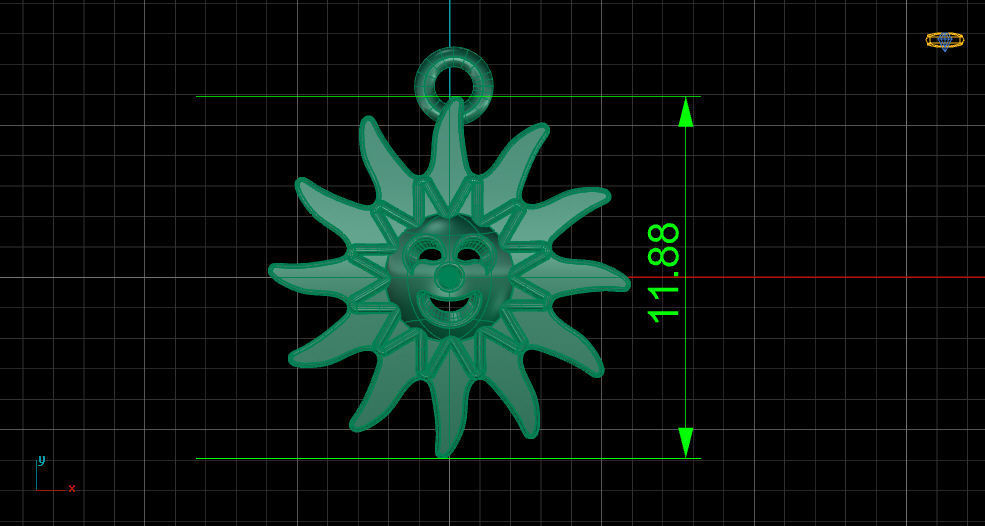 sun pendant star pendant gold silver print 3D print model_5