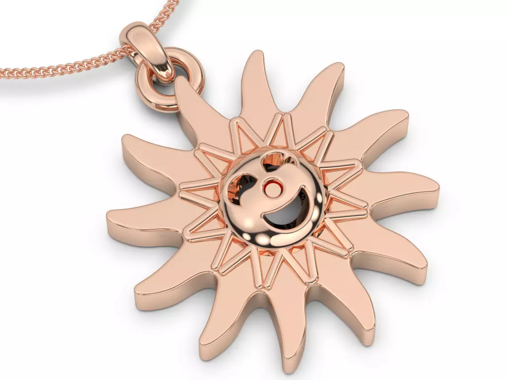 sun pendant star pendant gold silver print 3D print model_0