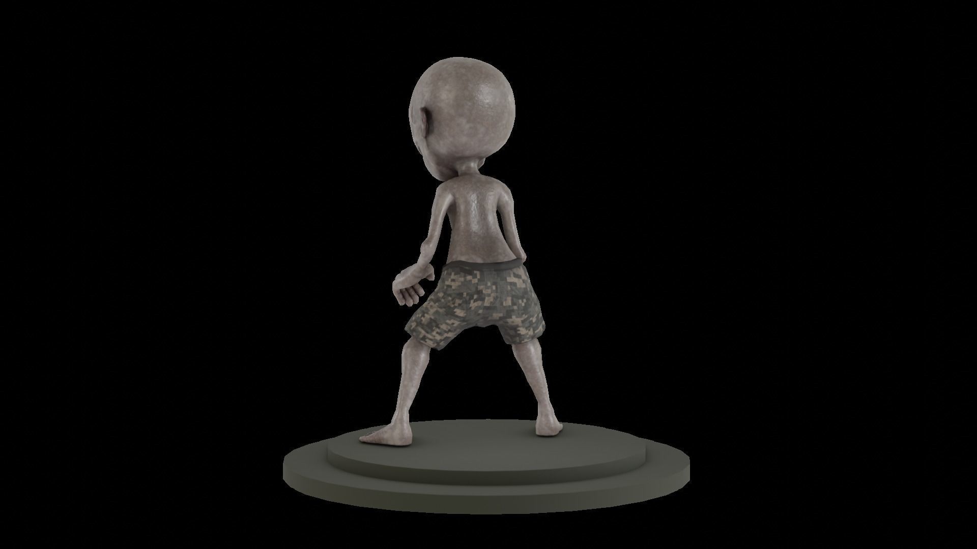 zombie boy Low-poly 3D model_37