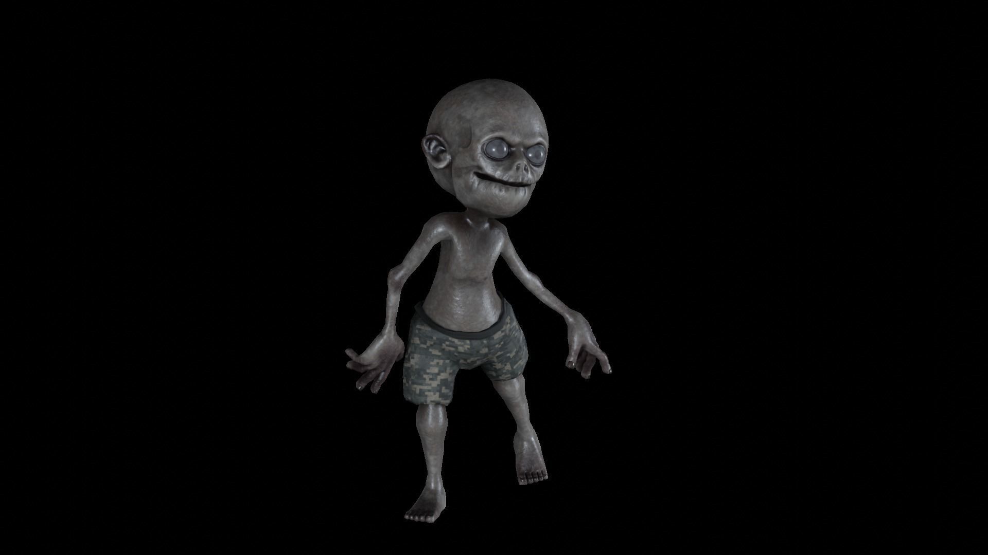 zombie boy Low-poly 3D model_8