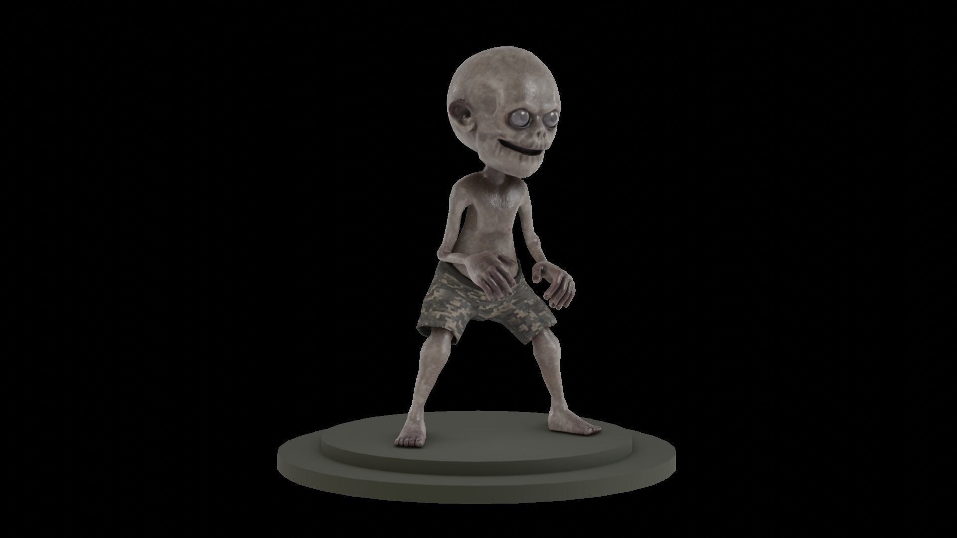 zombie boy Low-poly 3D model_12