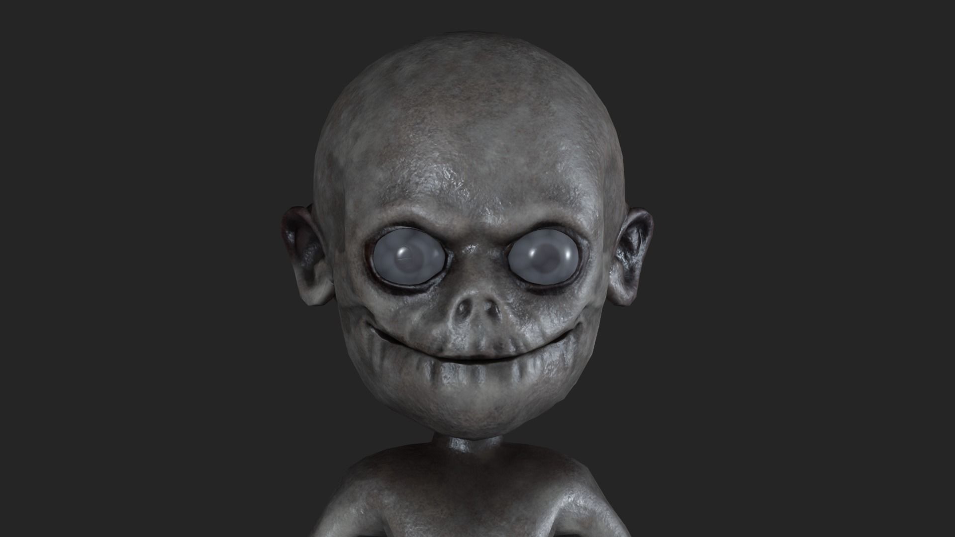 zombie boy Low-poly 3D model_3