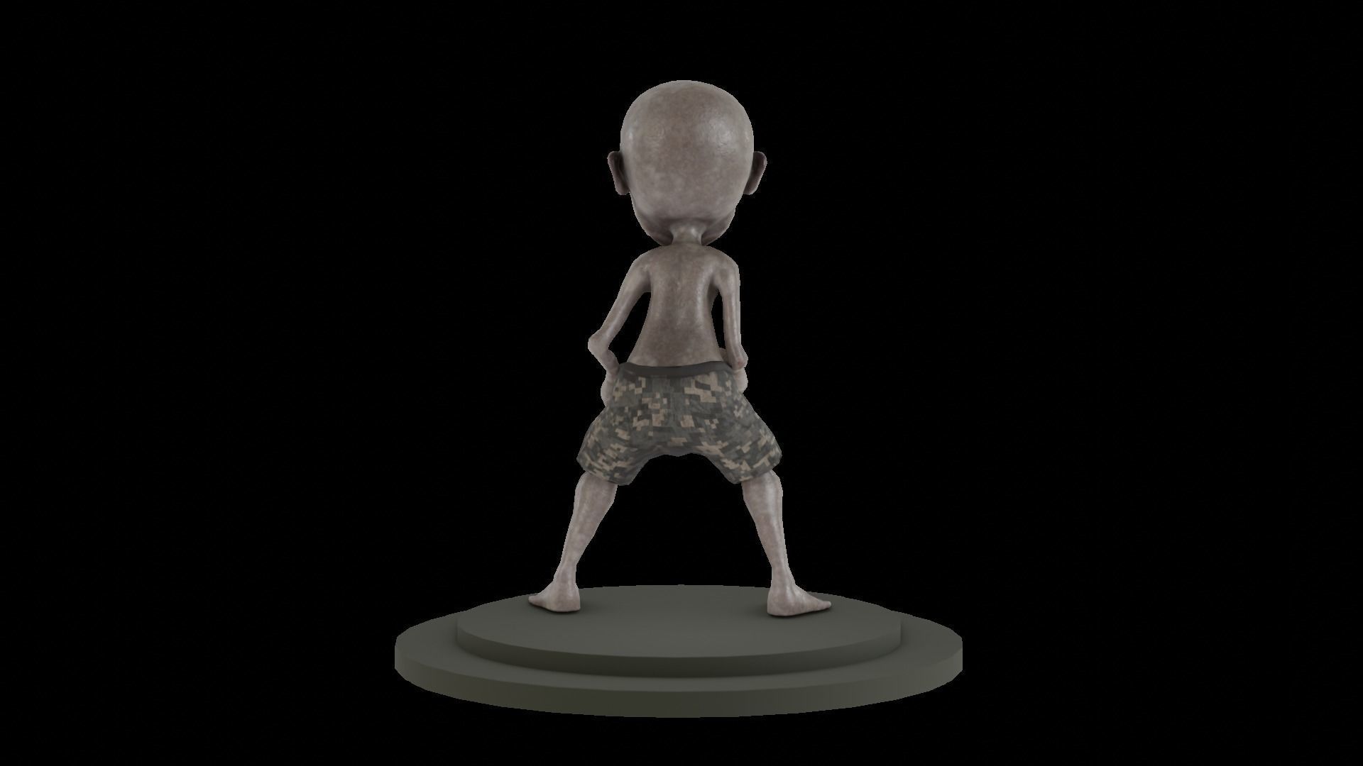 zombie boy Low-poly 3D model_10