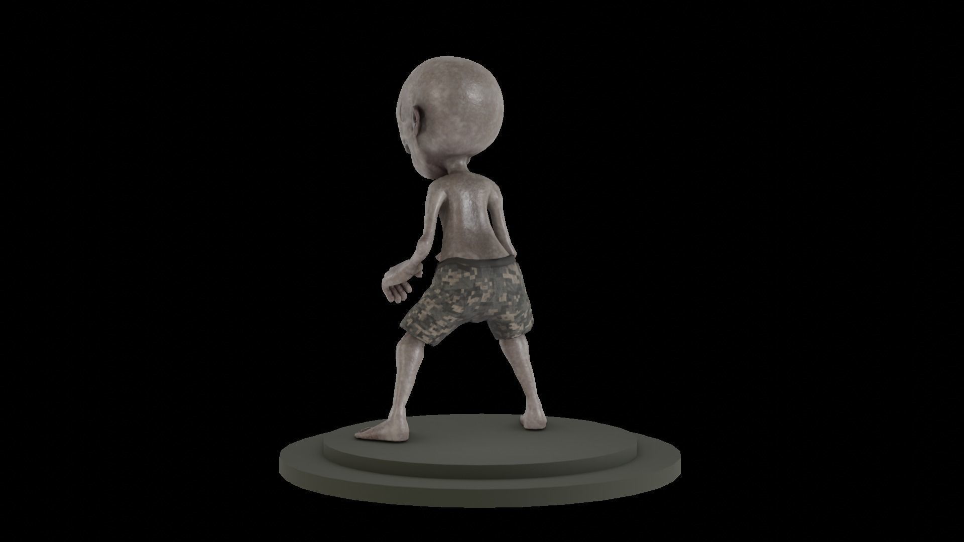 zombie boy Low-poly 3D model_36