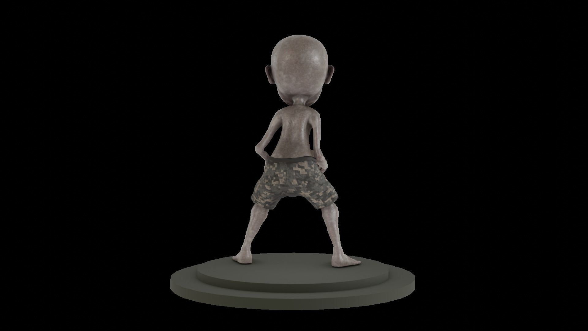 zombie boy Low-poly 3D model_40