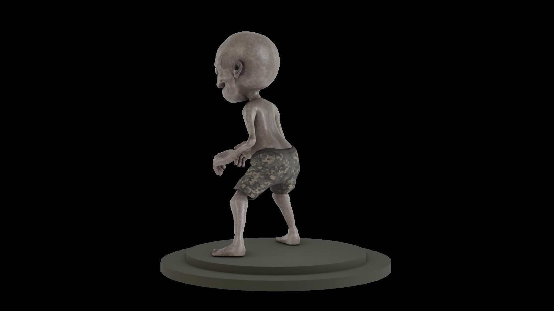 zombie boy Low-poly 3D model_24