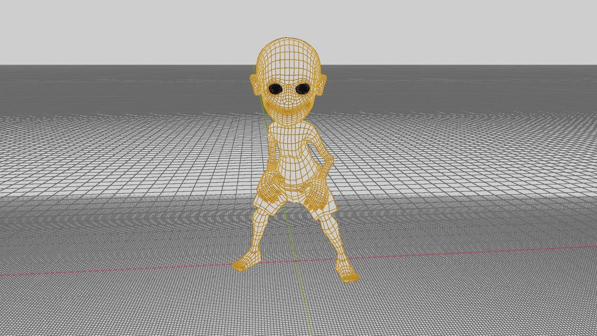 zombie boy Low-poly 3D model_5