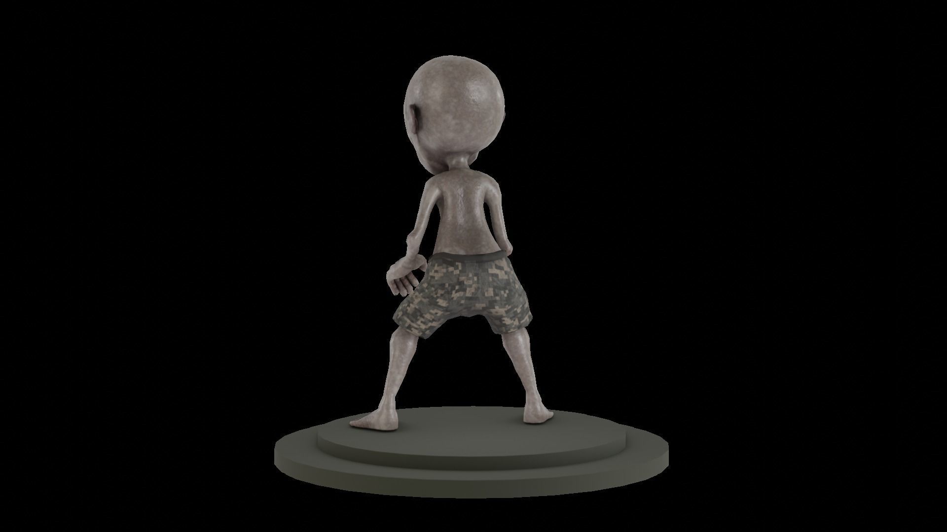zombie boy Low-poly 3D model_44