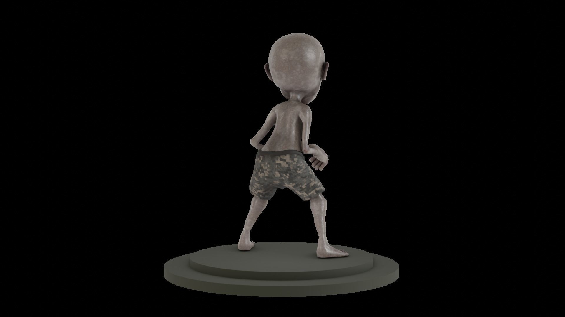 zombie boy Low-poly 3D model_42