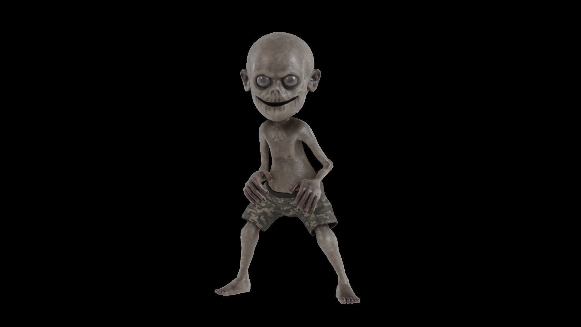 zombie boy Low-poly 3D model_6