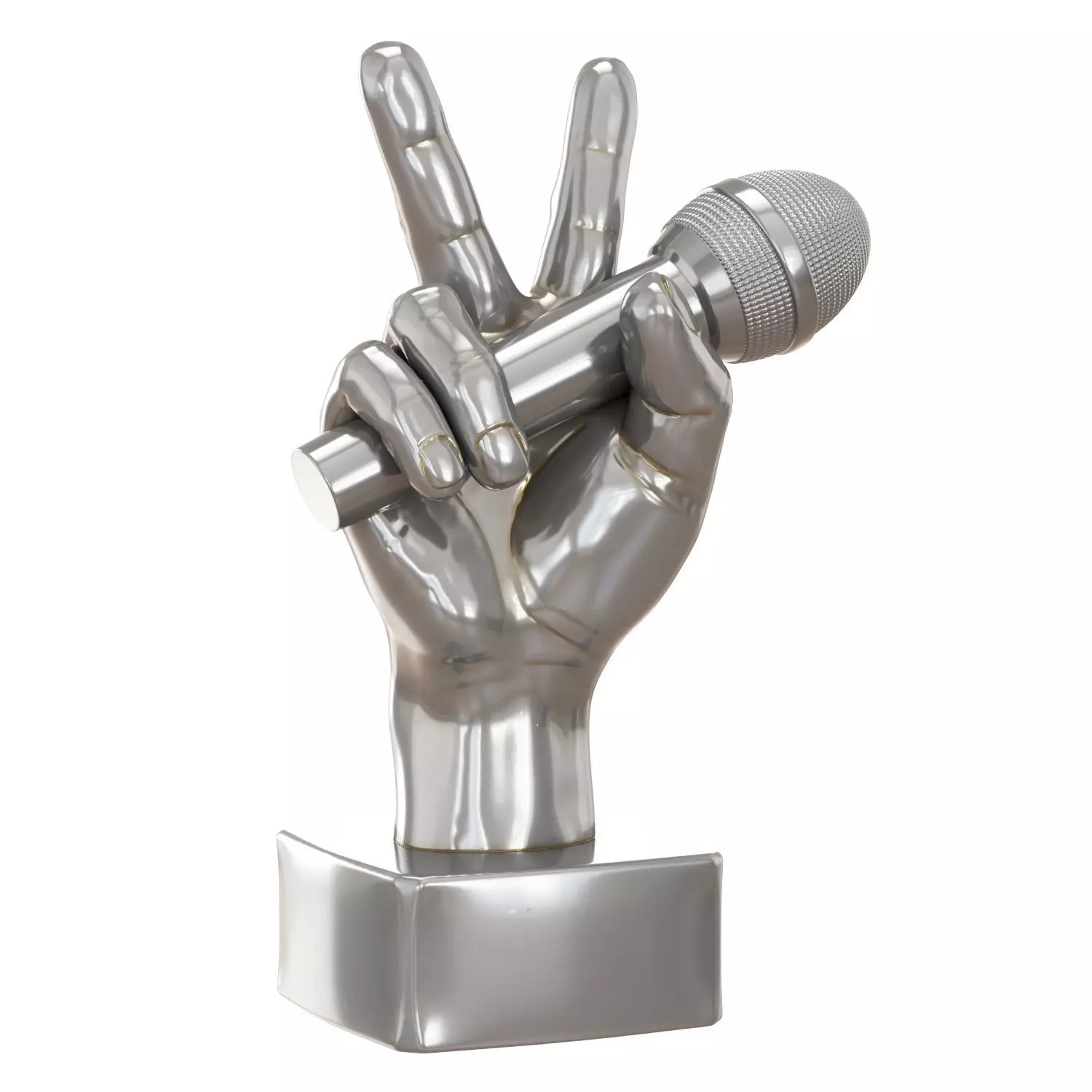 Figurine of a hand with a microphone 3D model_0
