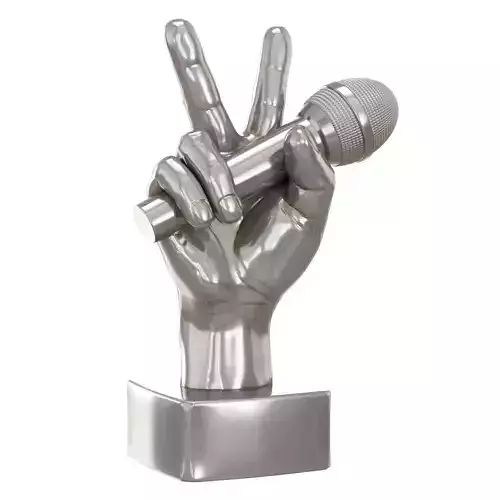 Figurine of a hand with a microphone 3D model