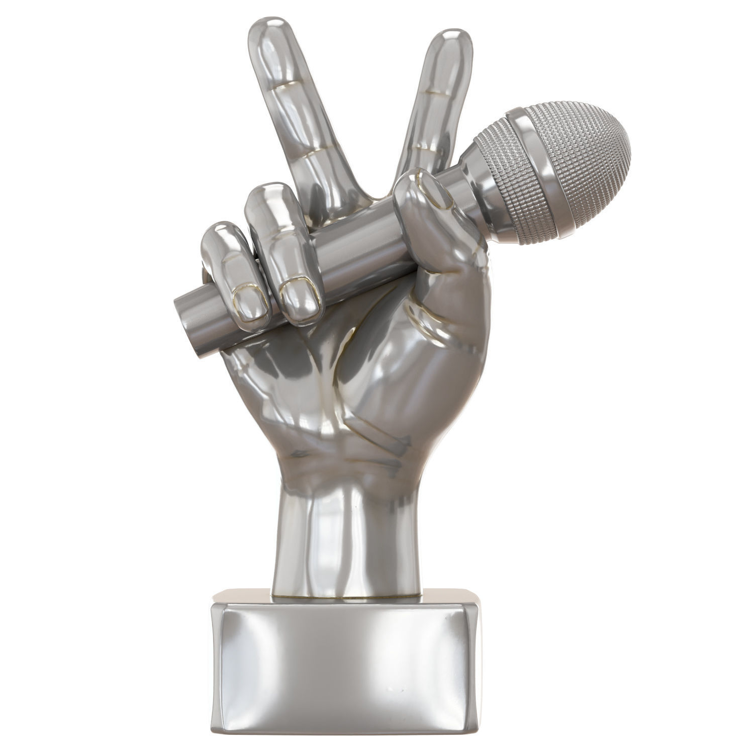Figurine of a hand with a microphone 3D model_2