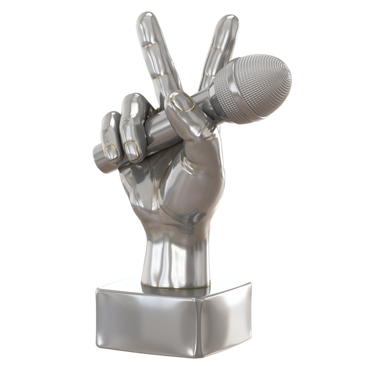 Figurine of a hand with a microphone 3D model_1