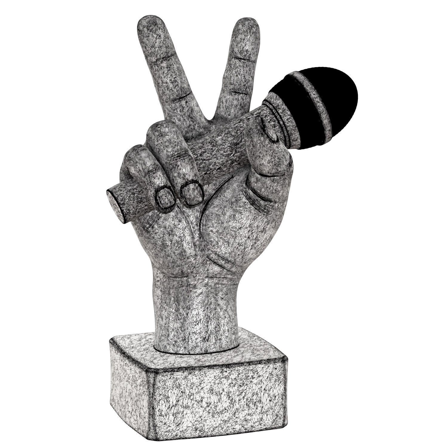 Figurine of a hand with a microphone 3D model_5