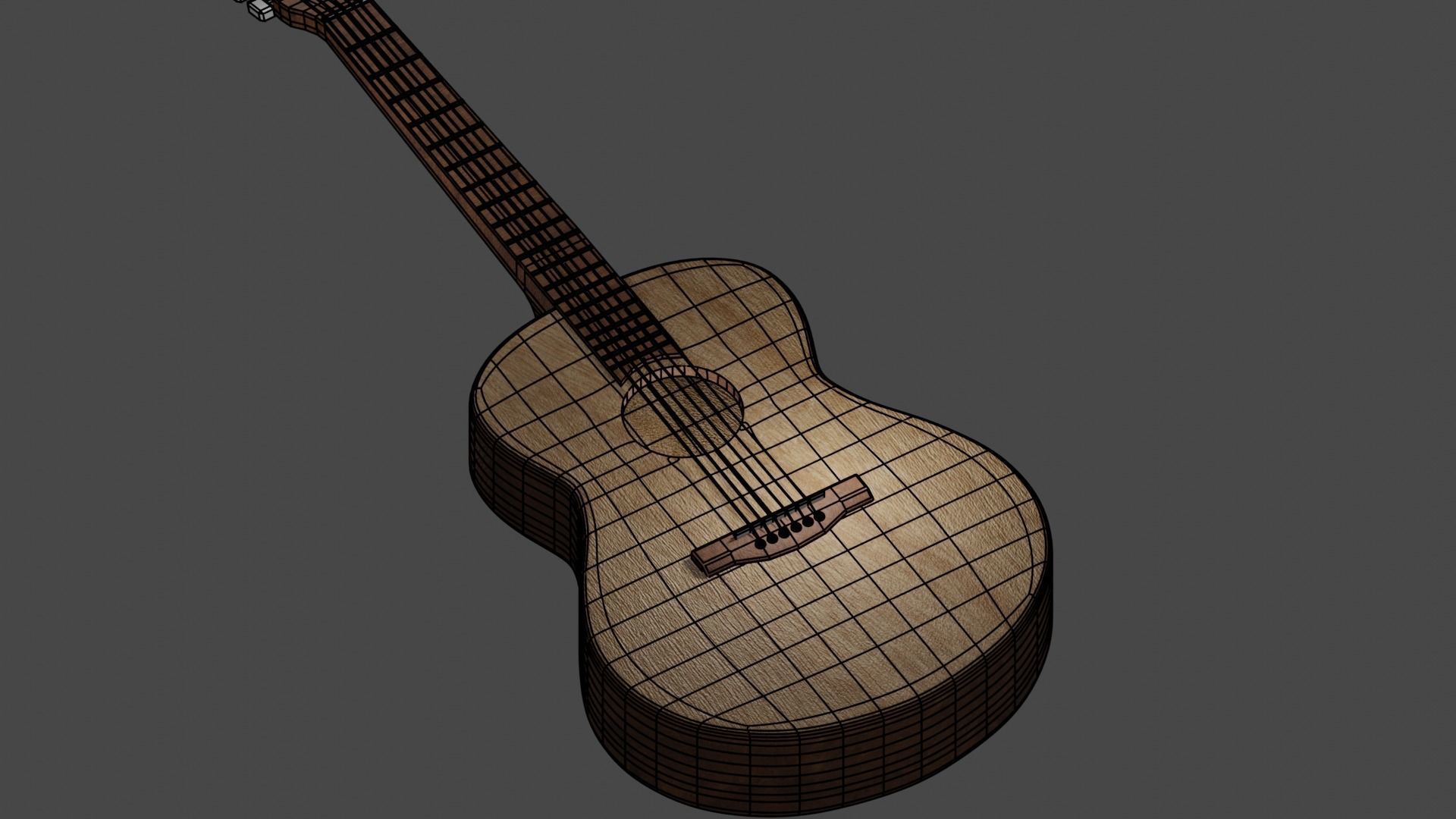 guitar acoustic Free 3D model_9
