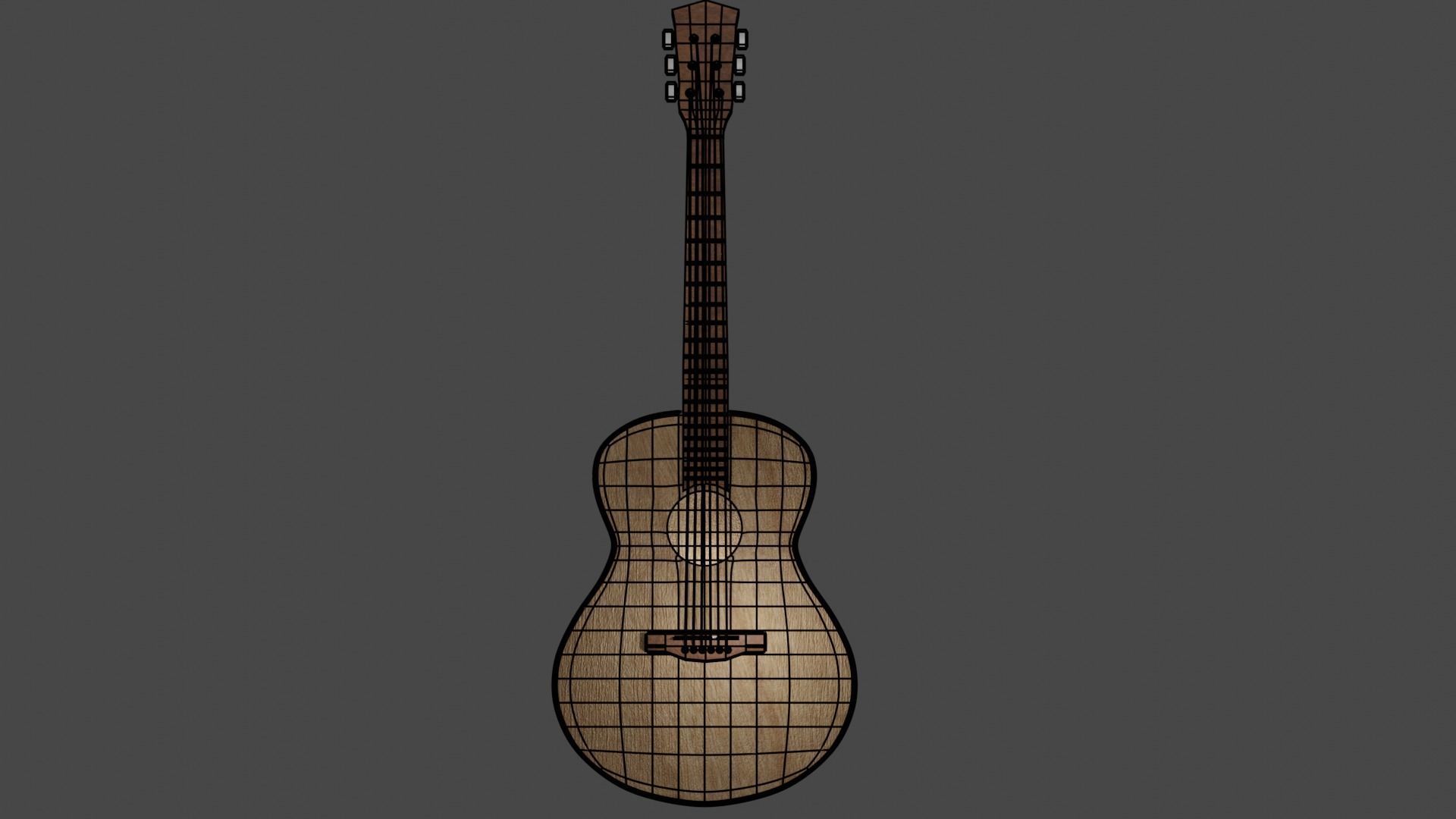 guitar acoustic Free 3D model_7