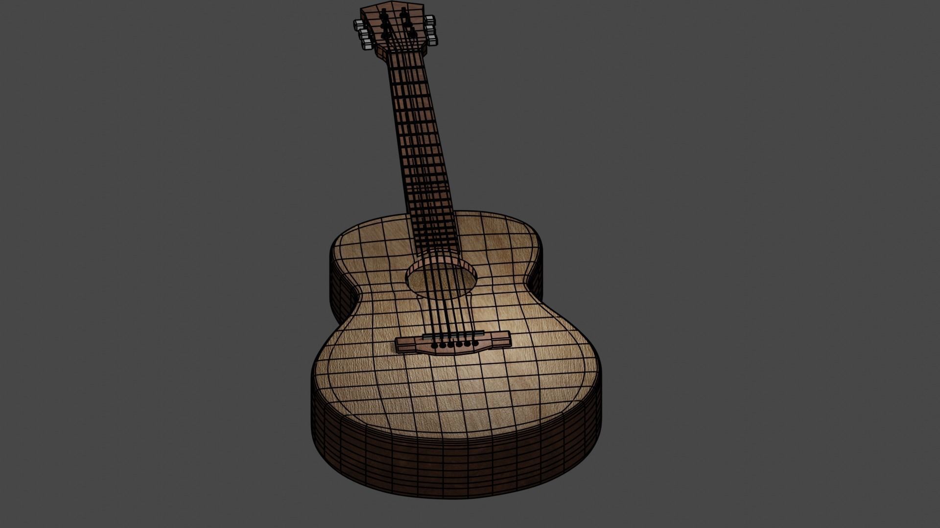 guitar acoustic Free 3D model_6