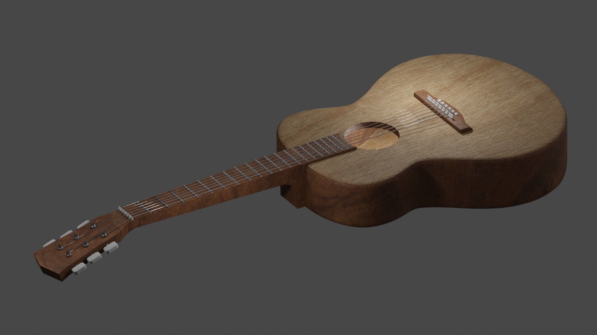 guitar acoustic Free 3D model_1