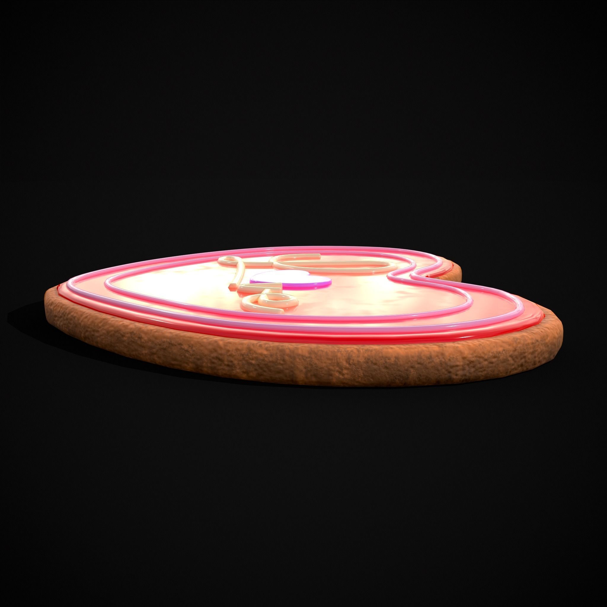Valentines Love Icing Cookie Low-poly 3D model_25