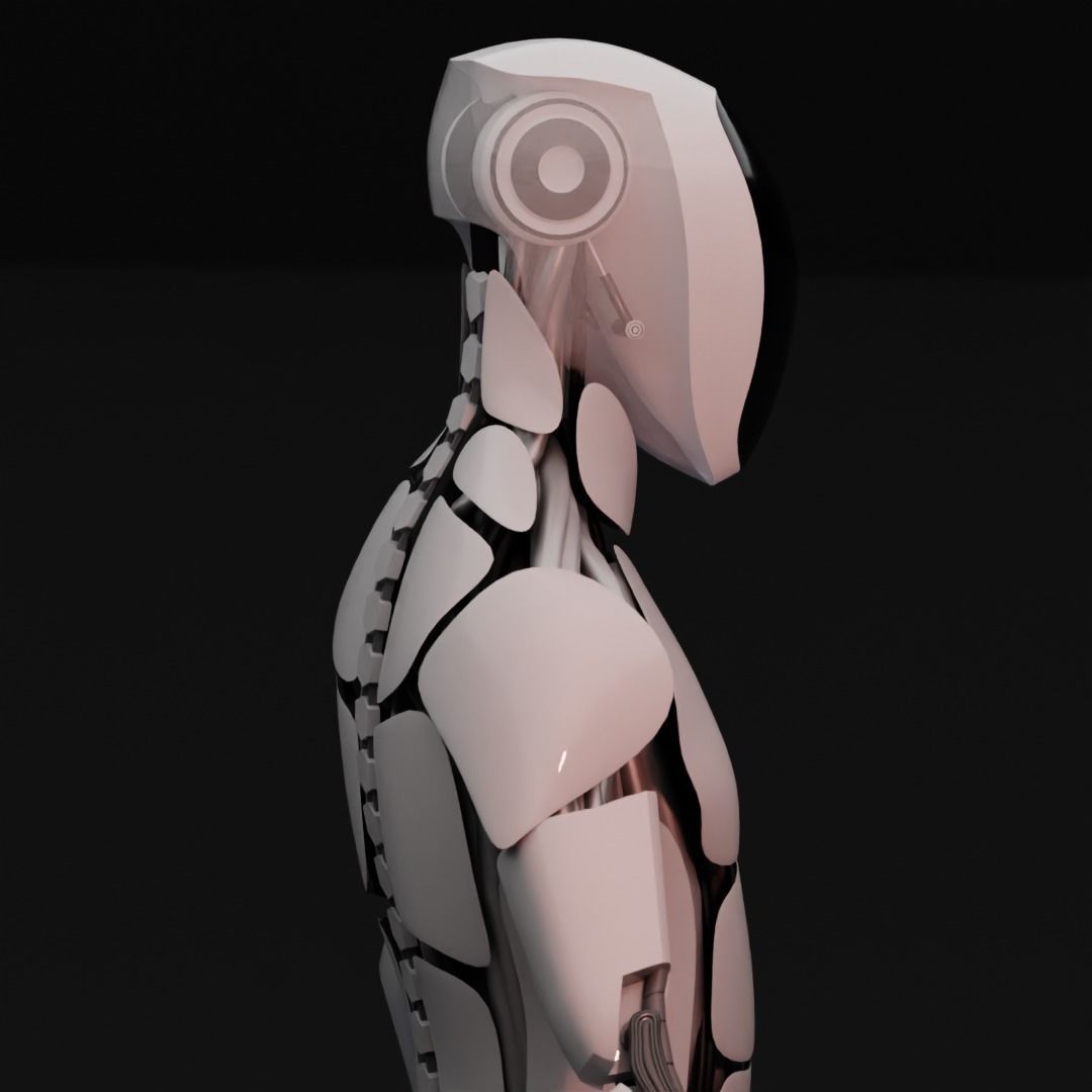 Futuristic robot - Game ready - Riged Low-poly 3D model_5