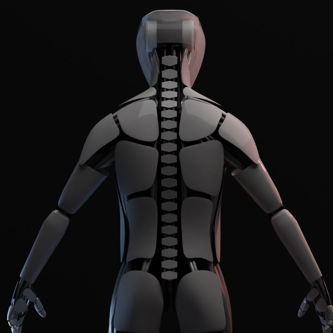 Futuristic robot - Game ready - Riged Low-poly 3D model_3
