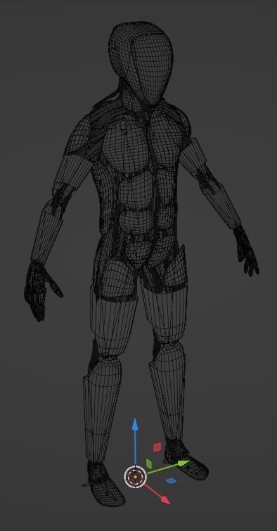 Futuristic robot - Game ready - Riged Low-poly 3D model_10