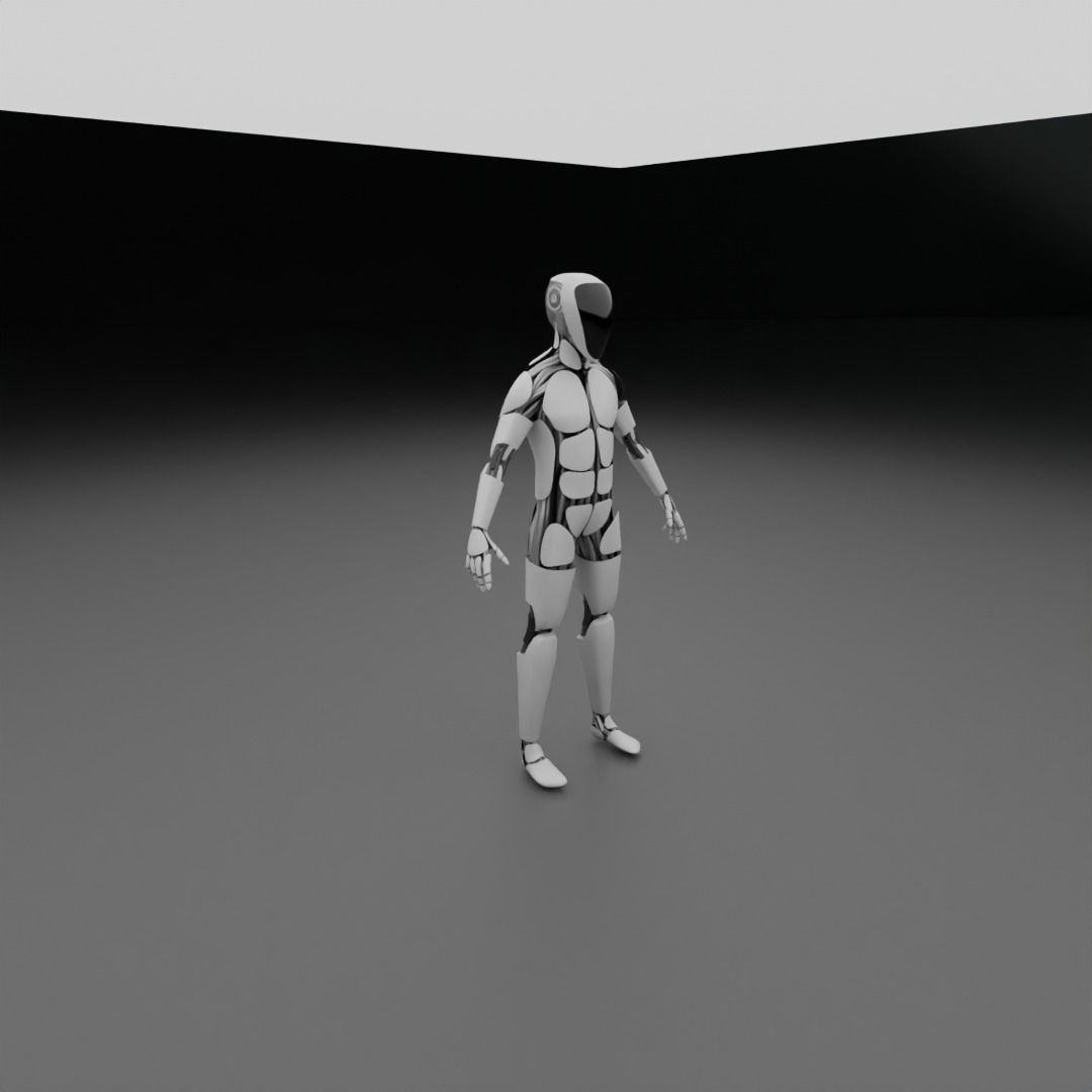 Futuristic robot - Game ready - Riged Low-poly 3D model_6