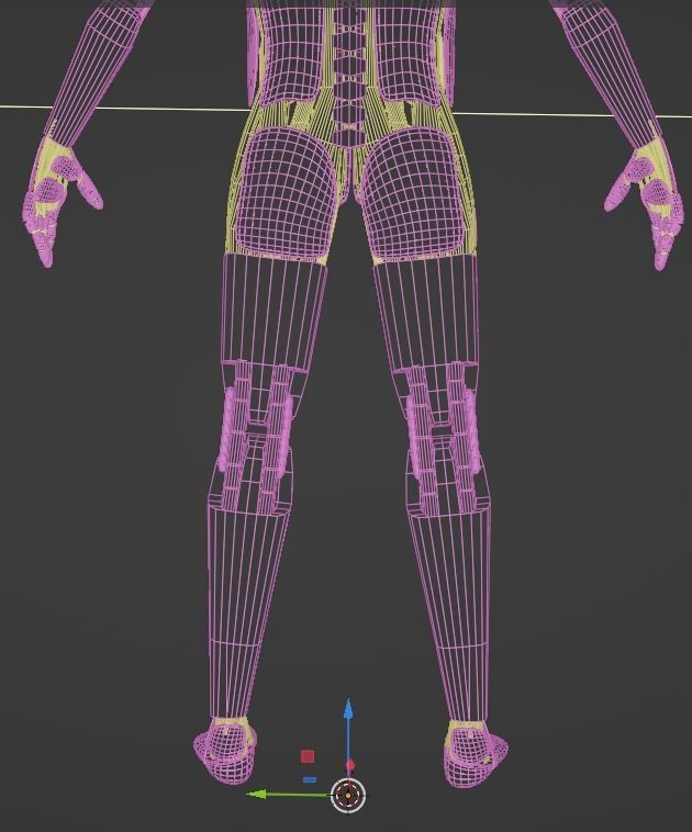 Futuristic robot - Game ready - Riged Low-poly 3D model_15