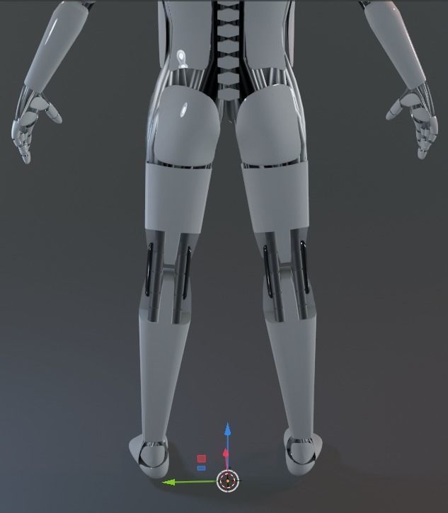 Futuristic robot - Game ready - Riged Low-poly 3D model_20