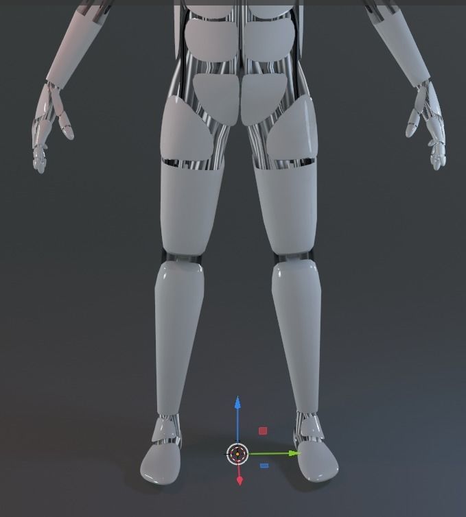 Futuristic robot - Game ready - Riged Low-poly 3D model_19