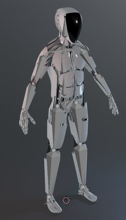 Futuristic robot - Game ready - Riged Low-poly 3D model_7