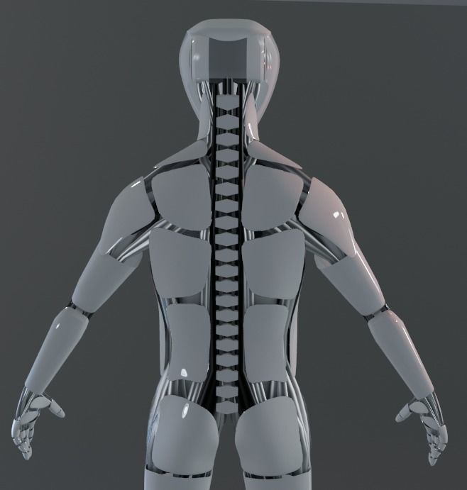 Futuristic robot - Game ready - Riged Low-poly 3D model_21
