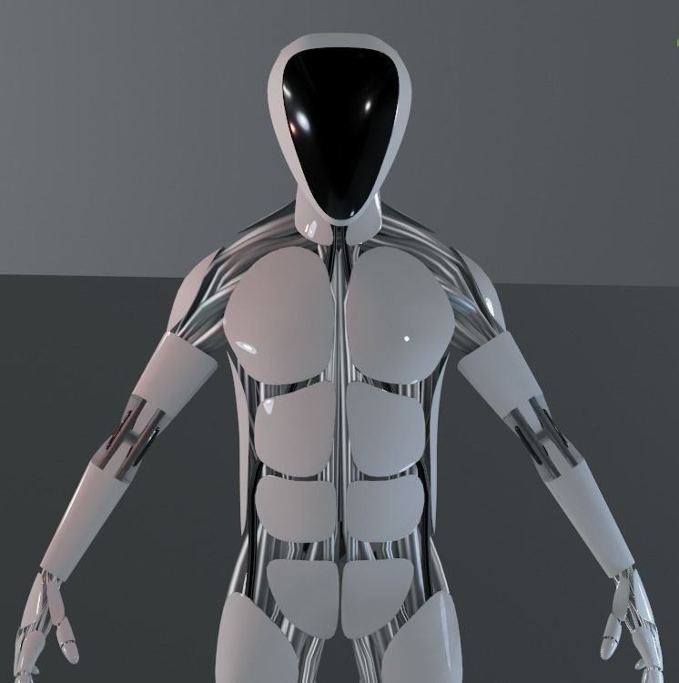 Futuristic robot - Game ready - Riged Low-poly 3D model_18