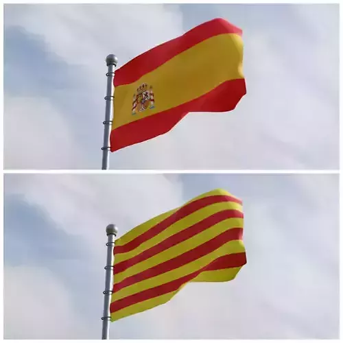 Animated Spain and Catalonia Flags