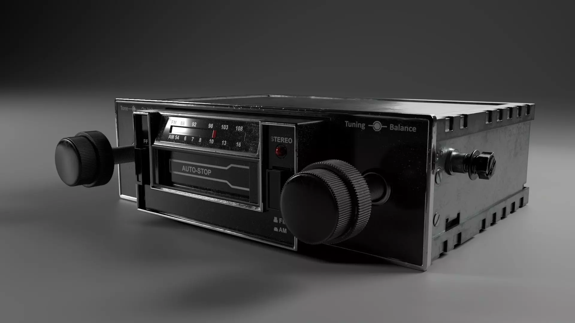 Radio Cassette player 1980s style 3D model_0