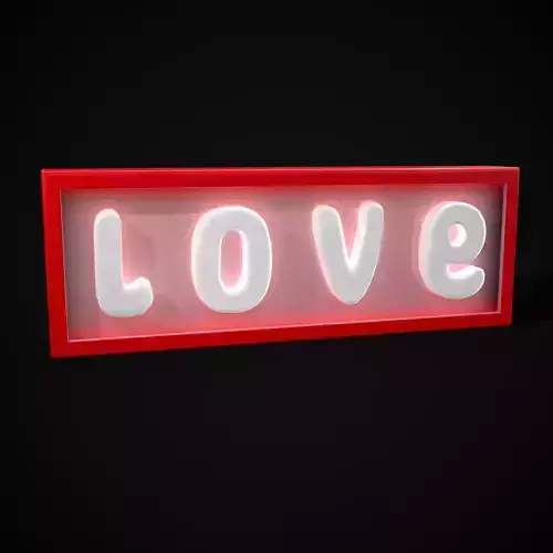 Glowing Wooden Love Sign
