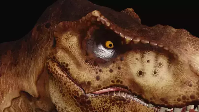 Animated dinasour head Free low-poly 3D model