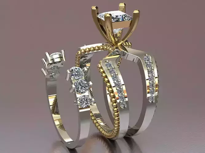 HIGH RING wedding engagement solitaire ring 3D print model