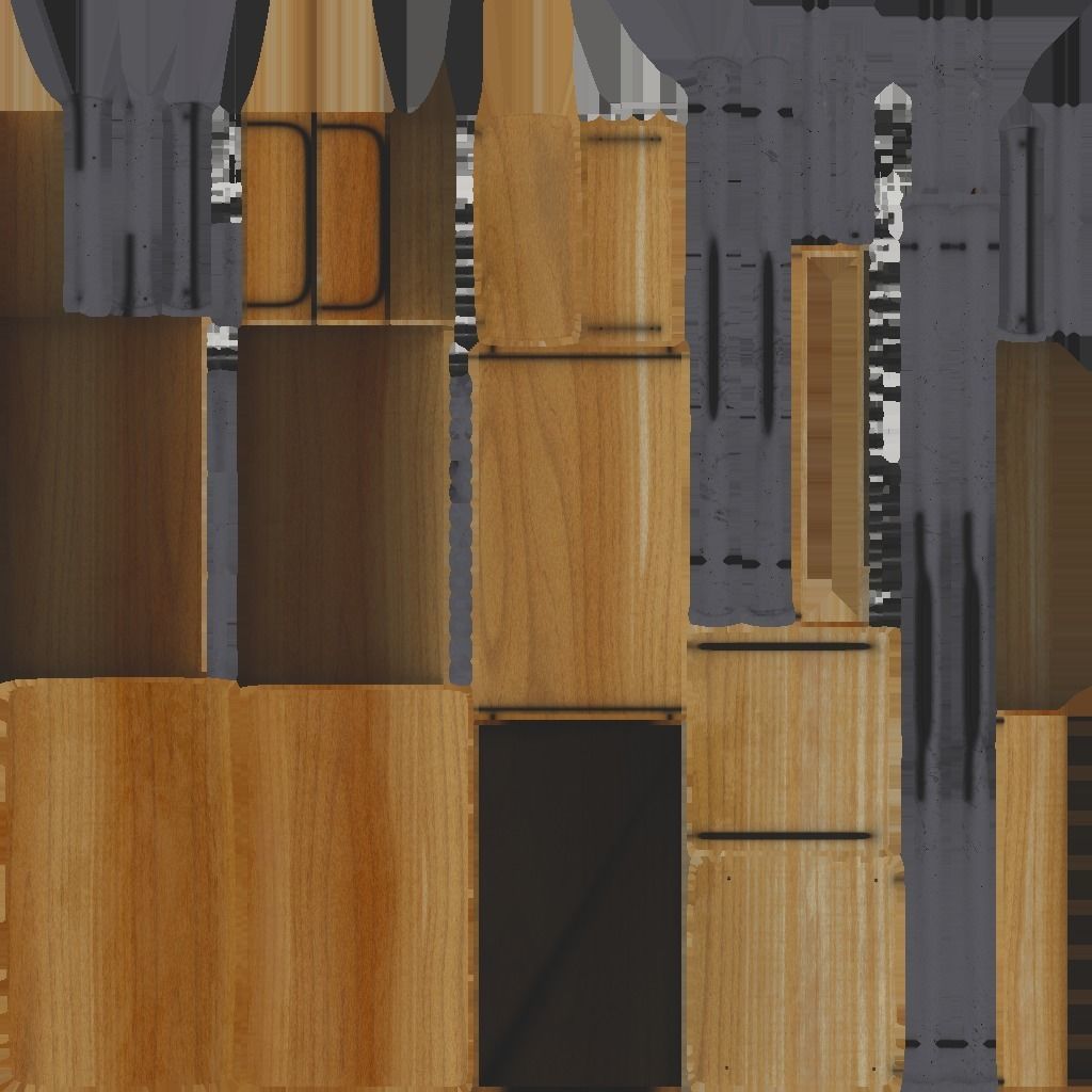 Chair and Table School Free low-poly 3D model_8