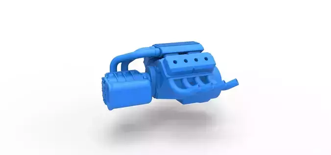 Engine V8 with Potvin Supercharger Scale 1 to 25